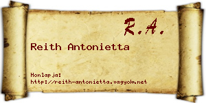Reith Antonietta névjegykártya